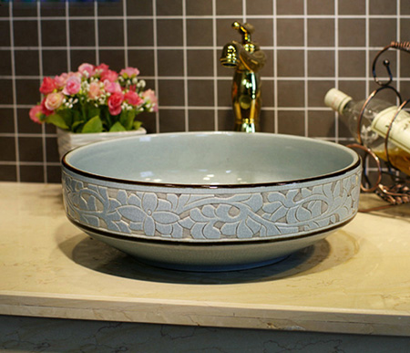 Chậu lavabo đặt bàn Kanly bằng sứ SU111