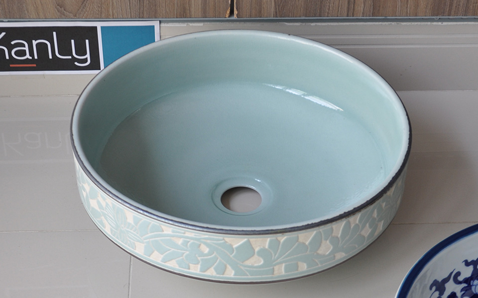 Chậu lavabo đặt bàn Kanly bằng sứ SU111