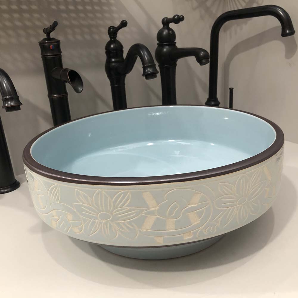 Chậu lavabo đặt bàn Kanly bằng sứ SU111