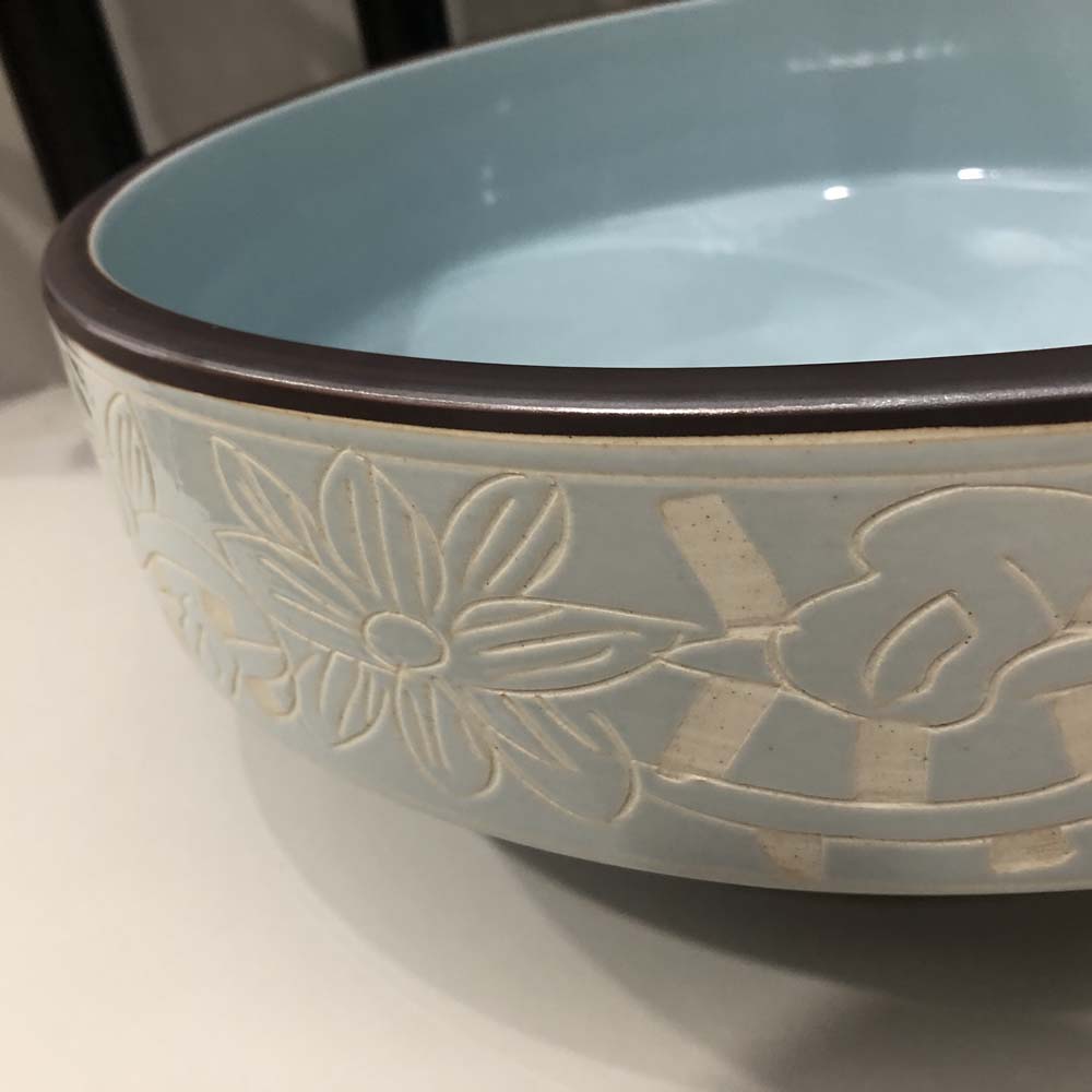 Chậu lavabo đặt bàn Kanly bằng sứ SU111