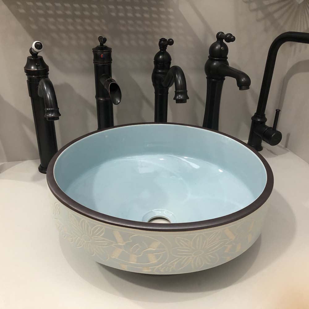 Chậu lavabo đặt bàn Kanly bằng sứ SU111