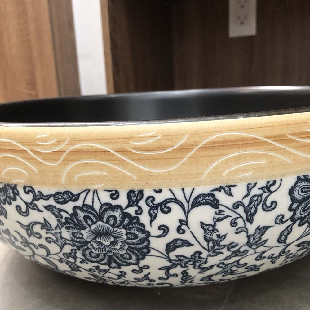 Chậu lavabo đặt bàn Kanly sứ hoa văn SU113