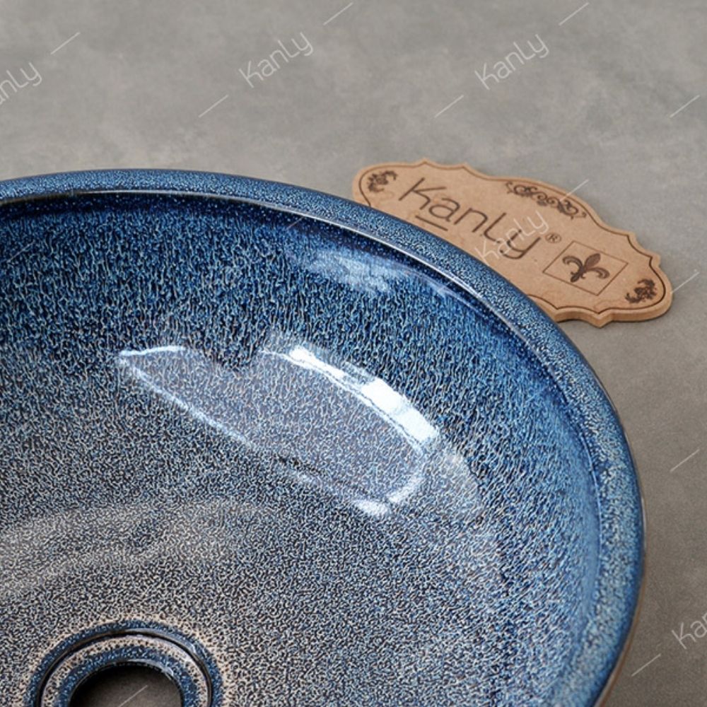 Chậu lavabo đặt bàn Kanly bằng gốm sứ mỹ thuật SU115