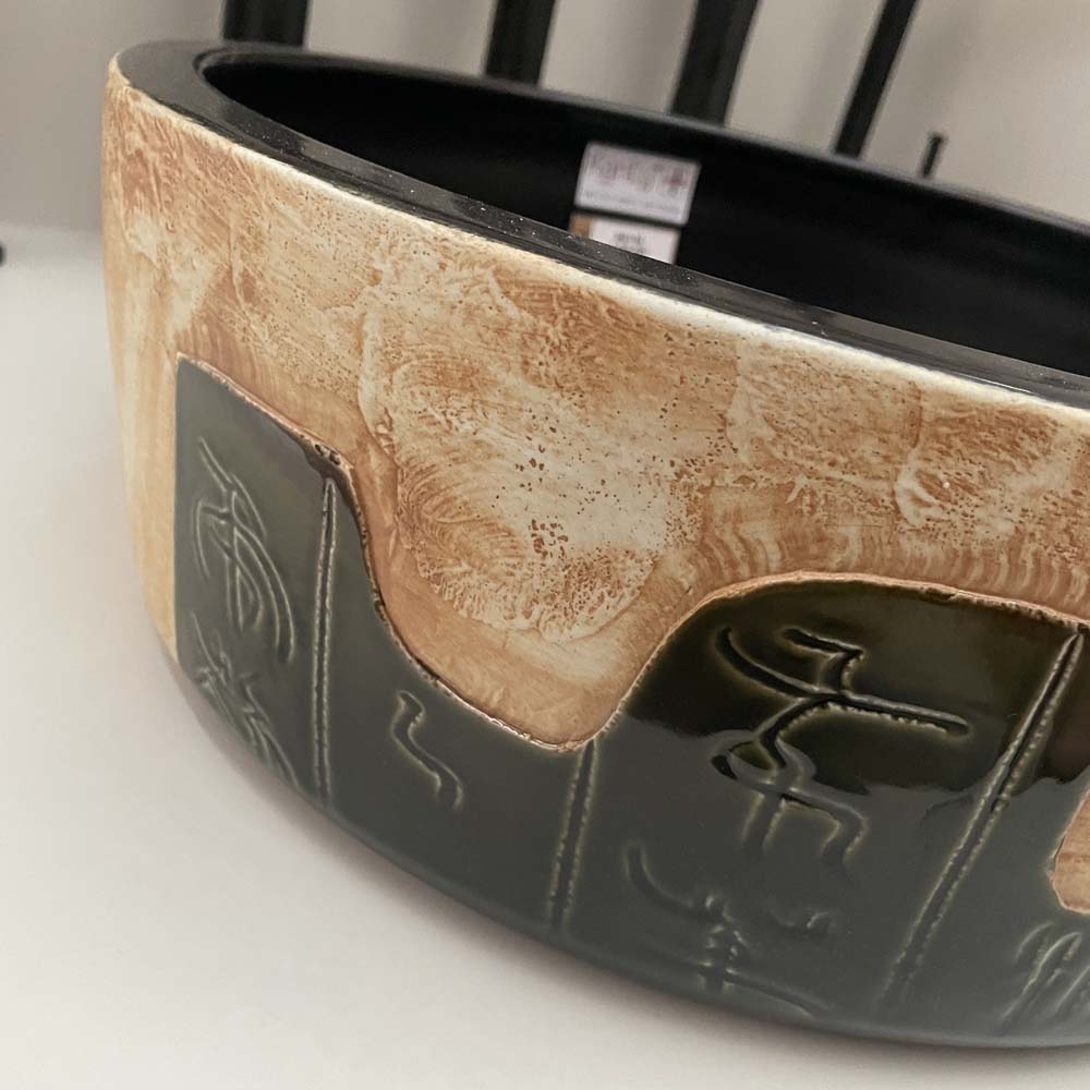 Chậu lavabo đặt bàn Kanly sứ hoa văn SU116