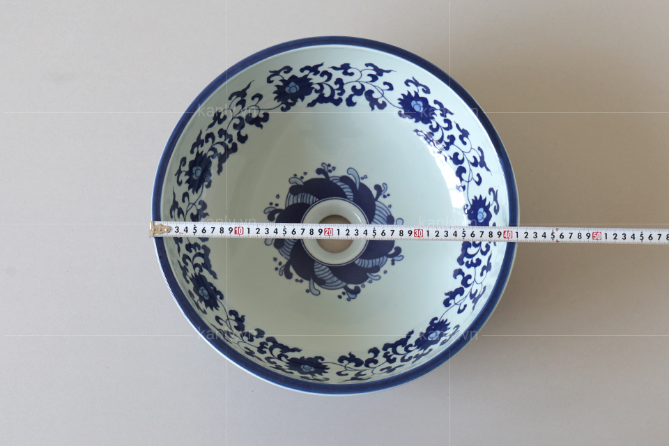 Chậu lavabo đặt bàn Kanly bằng sứ SU118