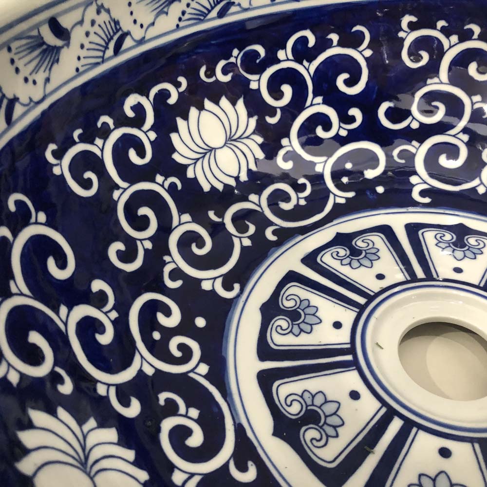 Chậu lavabo đặt bàn Kanly sứ hoa văn SU120