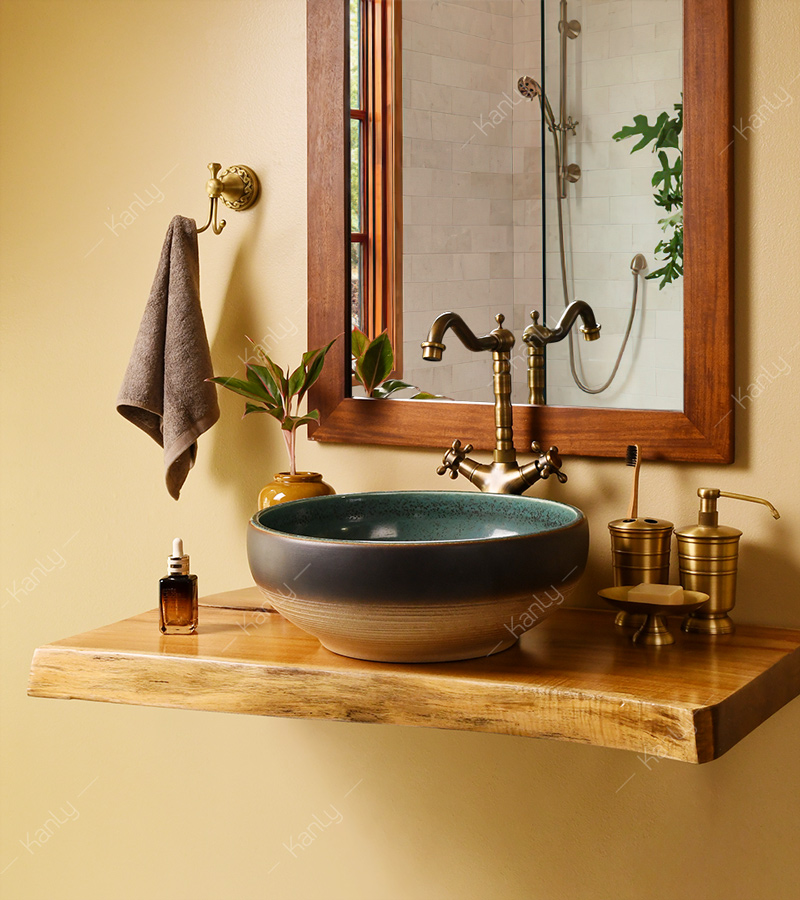 Chậu lavabo đặt bàn Kanly bằng sứ SU123