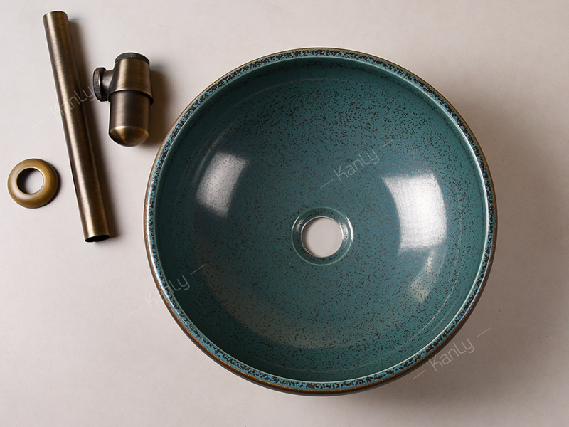 Chậu lavabo đặt bàn Kanly bằng sứ SU123