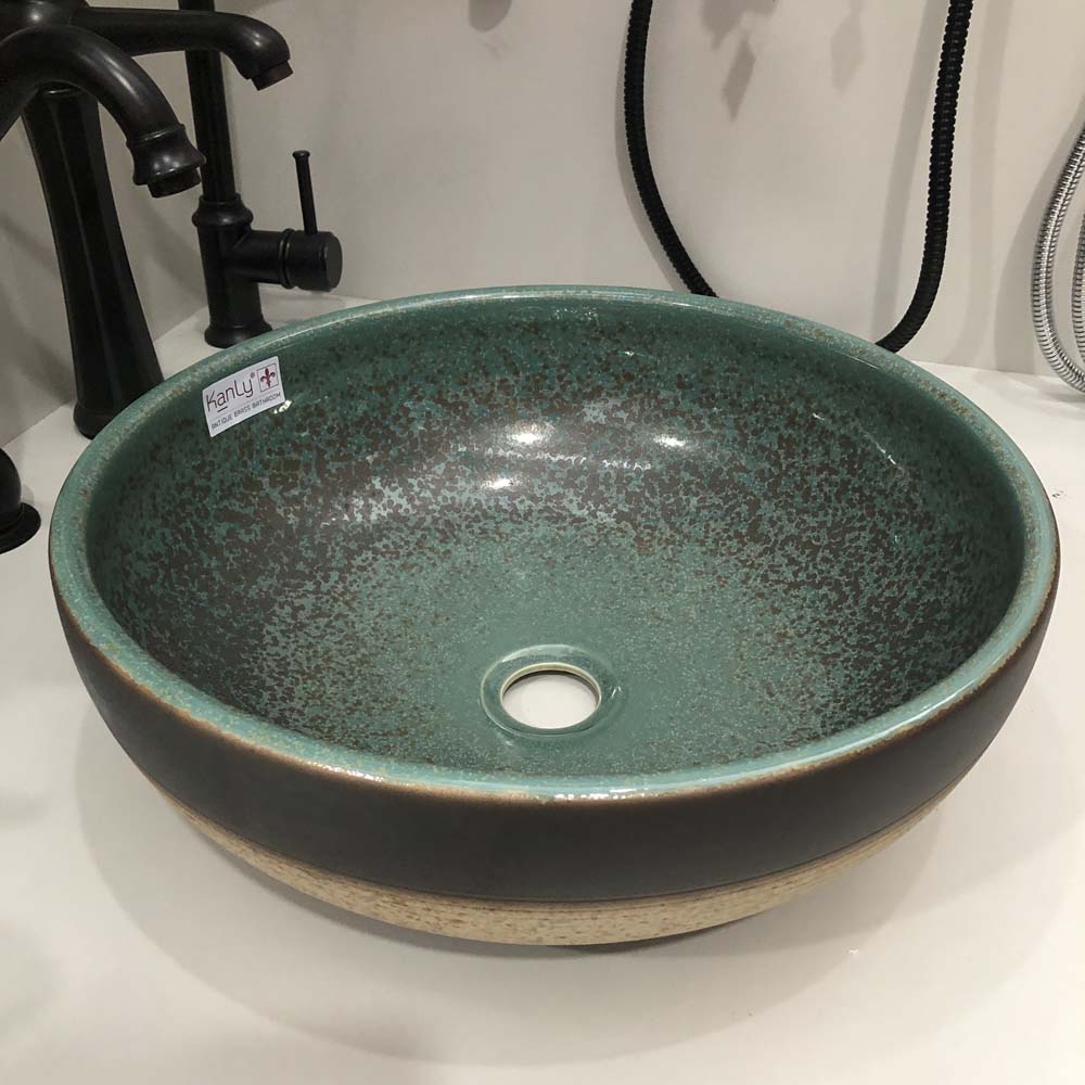 Chậu lavabo đặt bàn Kanly bằng sứ SU123