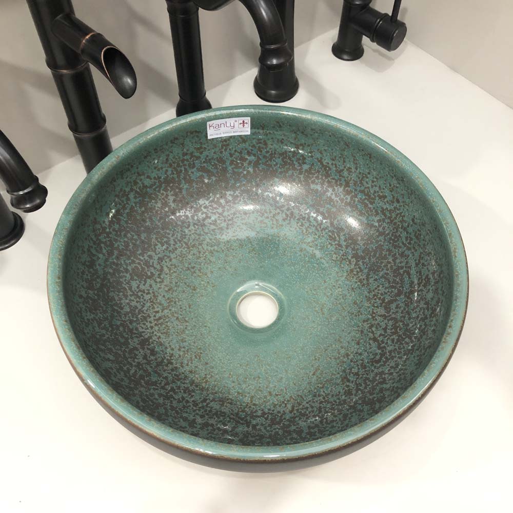 Chậu lavabo đặt bàn Kanly bằng sứ SU123