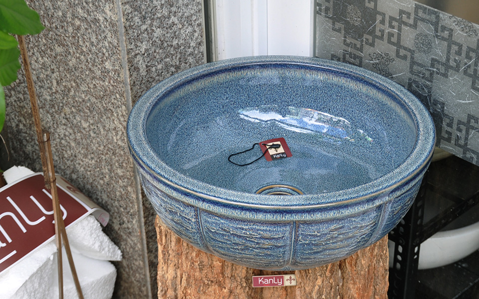 Chậu lavabo đặt bàn Kanly bằng sứ SU124