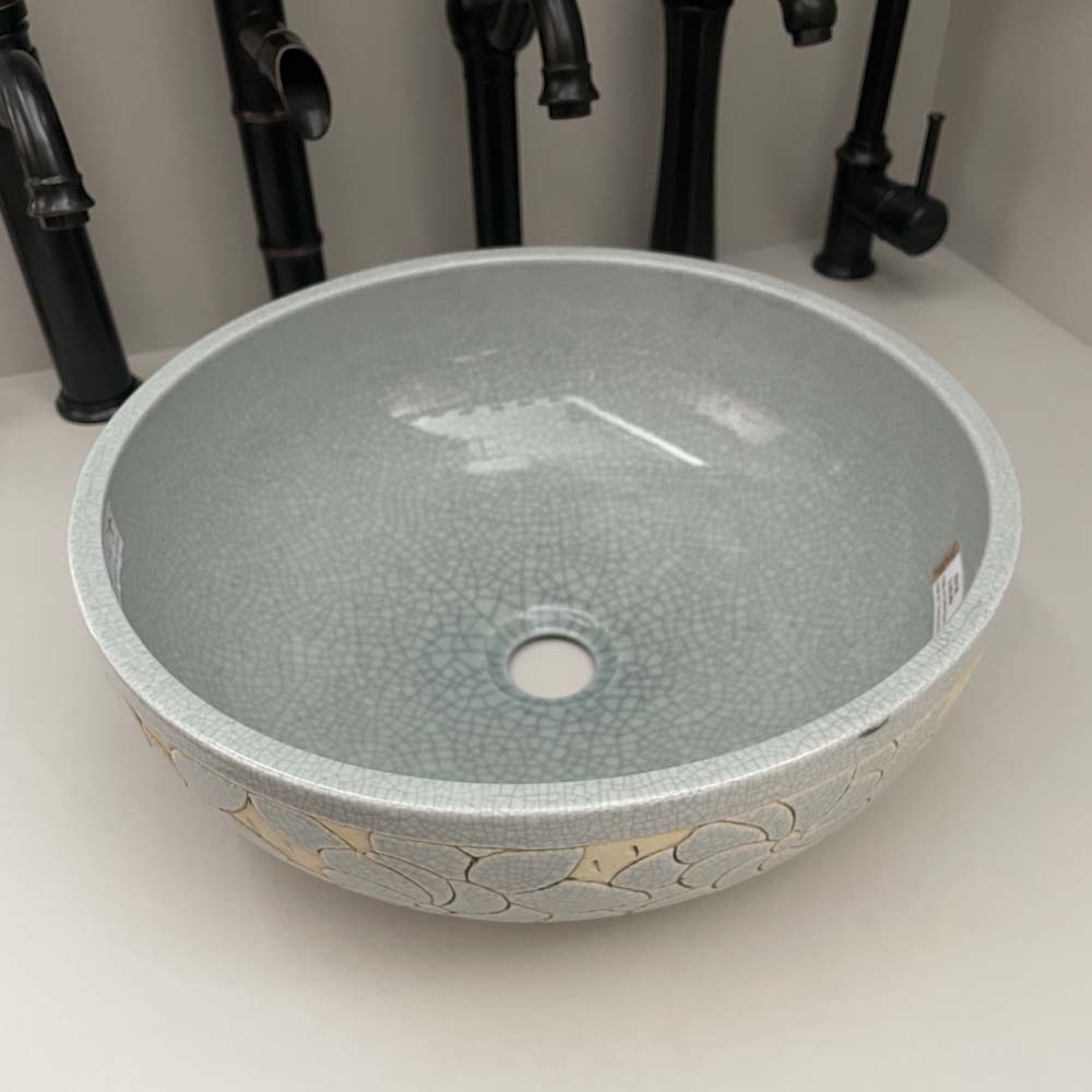 Chậu lavabo đặt bàn Kanly sứ hoa văn SU126