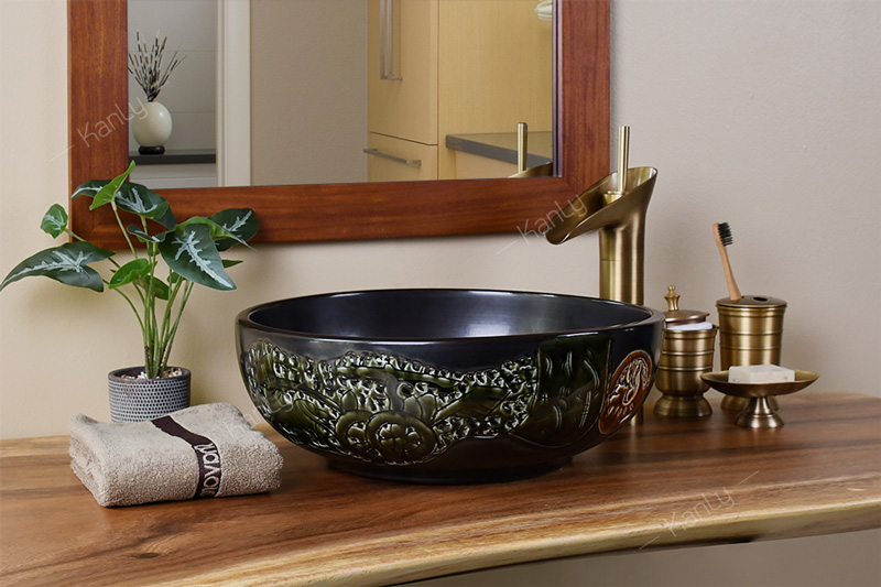 Chậu lavabo đặt bàn Kanly bằng sứ SU142