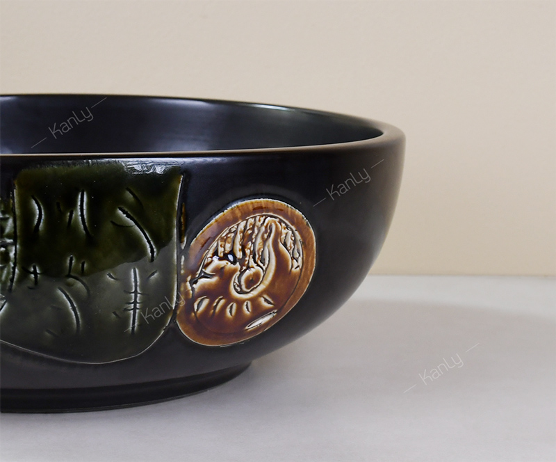 Chậu lavabo đặt bàn Kanly bằng sứ SU142