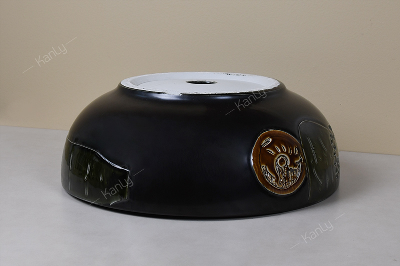 Chậu lavabo đặt bàn Kanly bằng sứ SU142