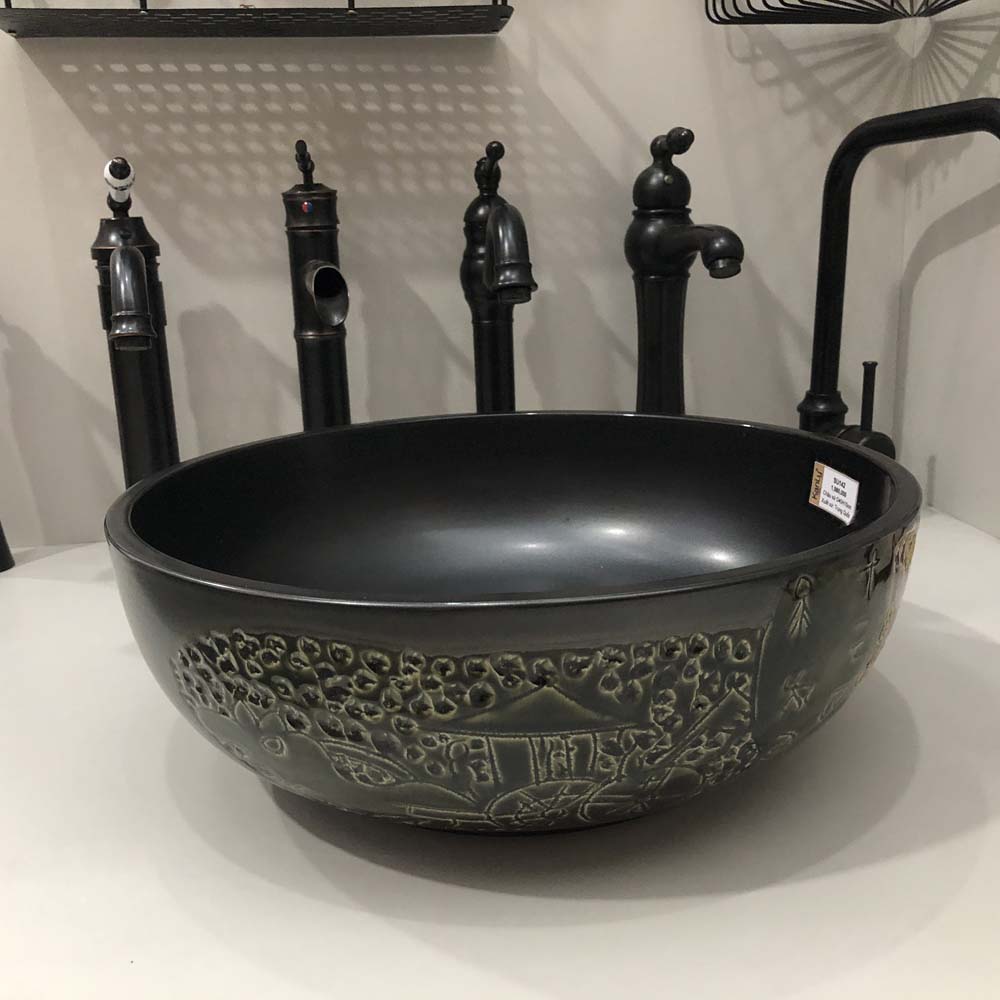 Chậu lavabo đặt bàn Kanly bằng sứ SU142