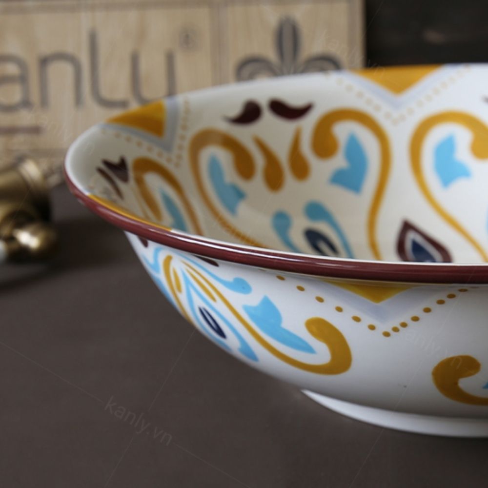 Chậu lavabo đặt bàn Kanly sứ mỹ thuật SU404