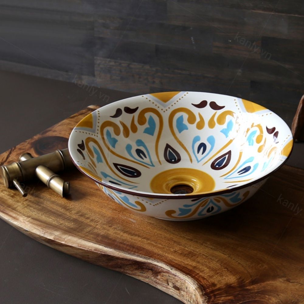 Chậu lavabo đặt bàn Kanly sứ mỹ thuật SU404