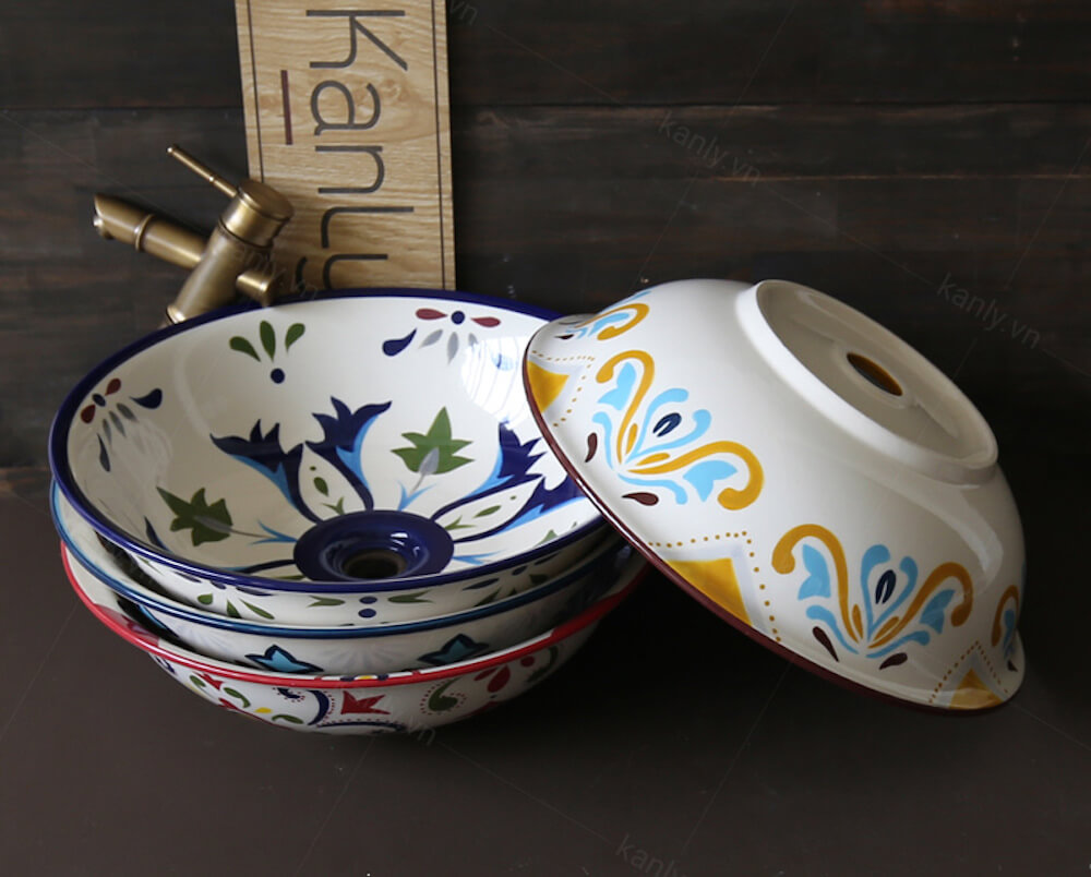 Chậu lavabo đặt bàn Kanly sứ mỹ thuật SU404