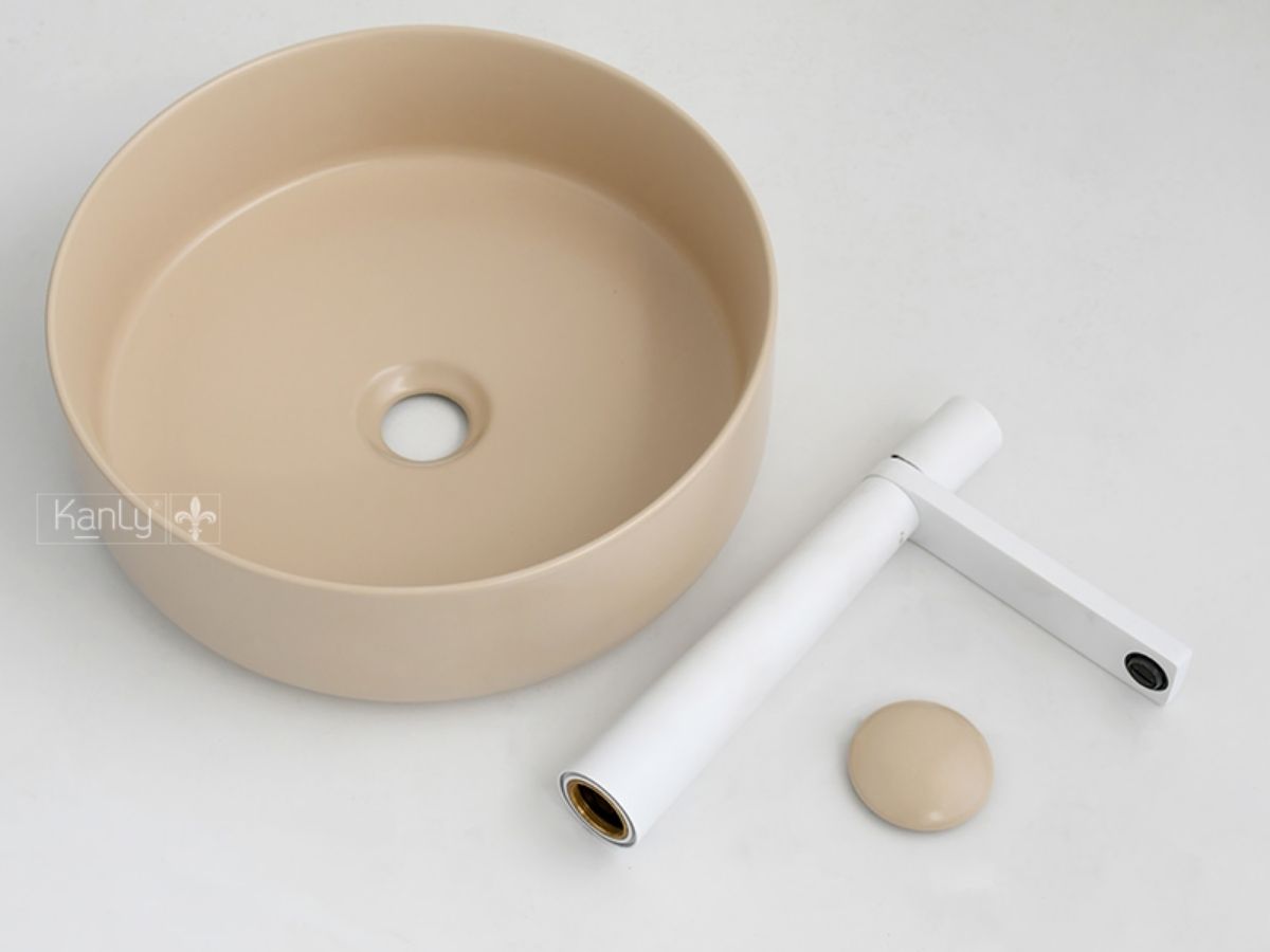 Chậu lavabo đặt bàn Kanly bằng sứ côn SU5211