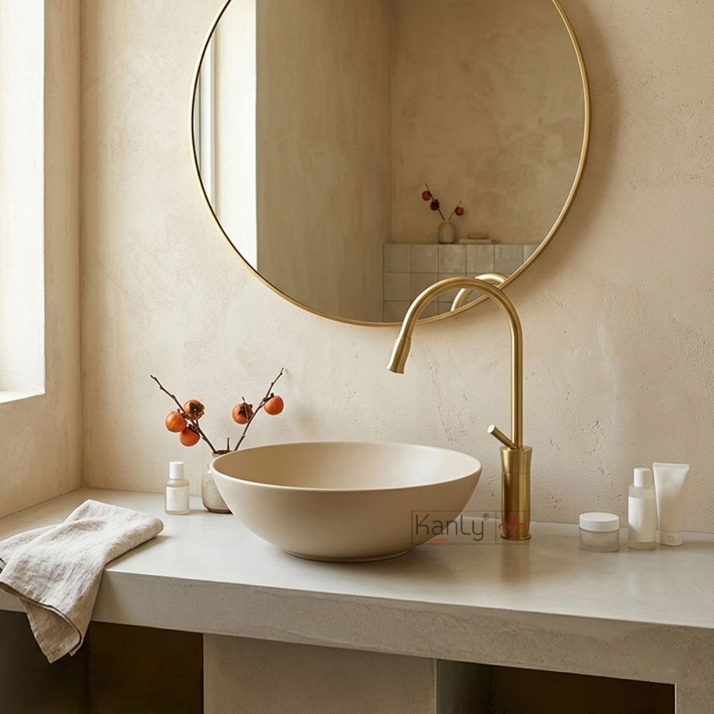 Chậu lavabo đặt bàn Kanly bằng sứ SU5311