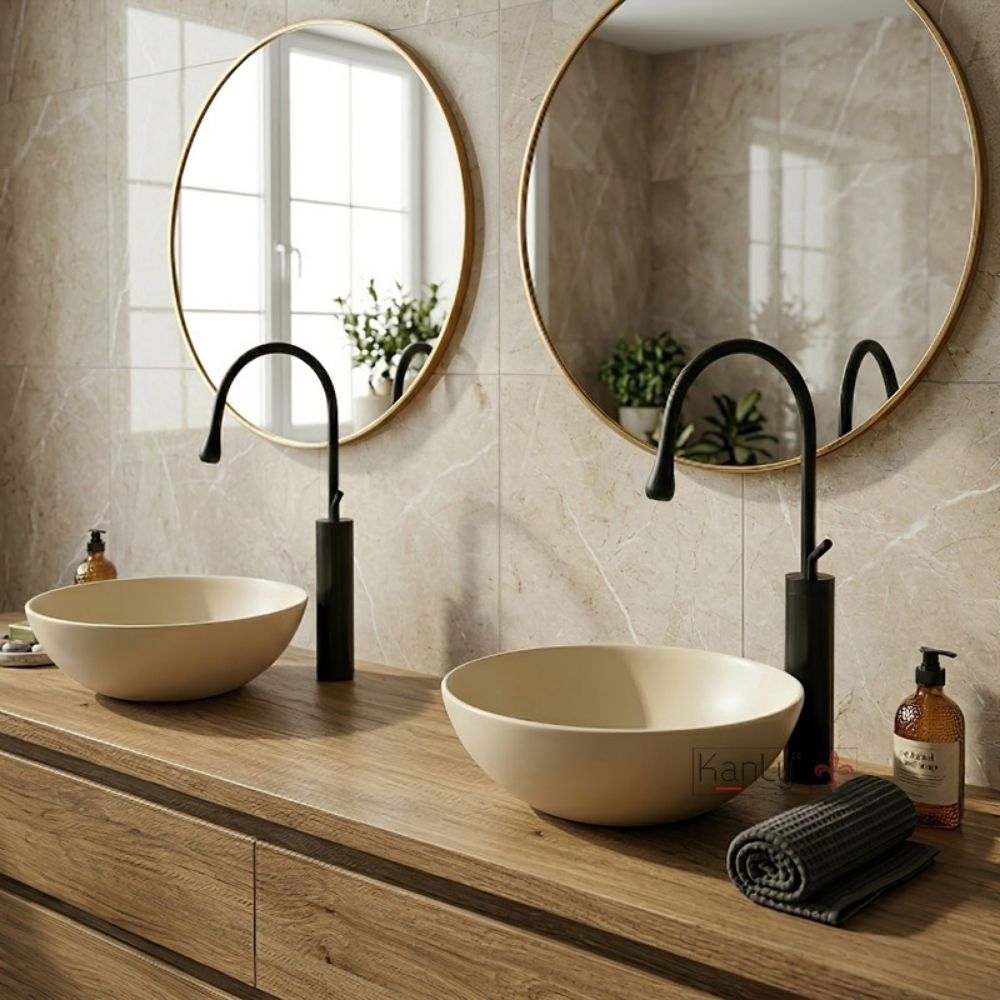 Chậu lavabo đặt bàn Kanly bằng sứ SU5311