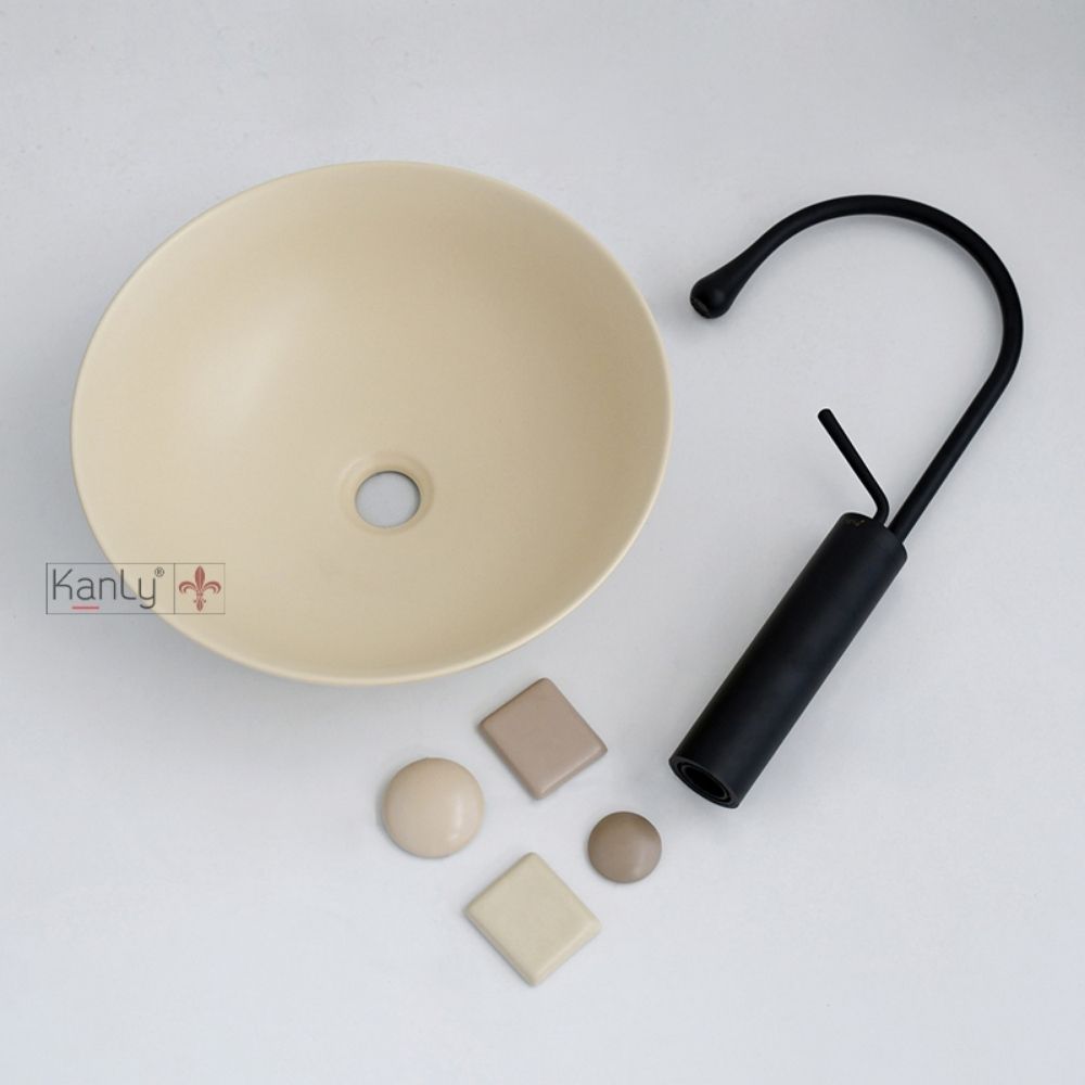 Chậu lavabo đặt bàn Kanly bằng sứ SU5311