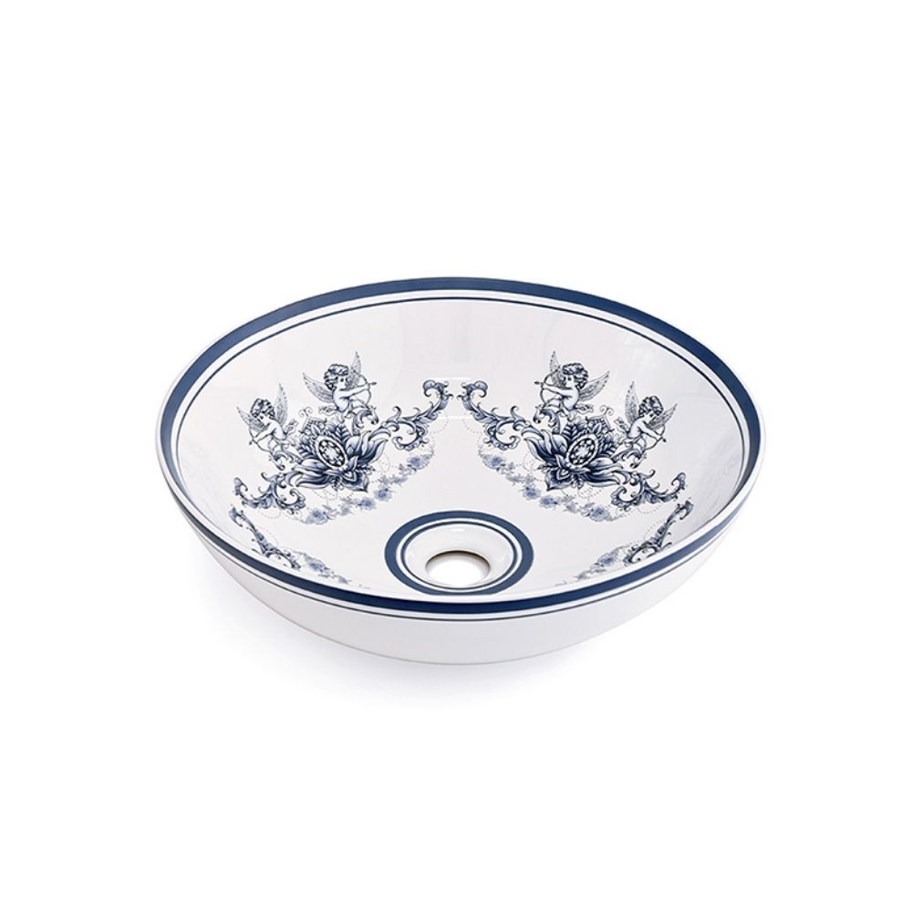 Chậu lavabo đặt bàn Kanly sứ hoa văn thần thoại Hy Lạp SU710