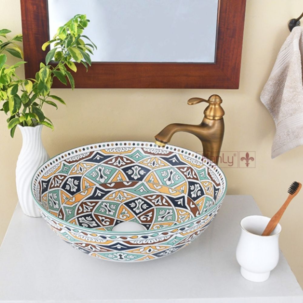 Chậu lavabo đặt bàn Kanly sứ mỹ thuật SU714