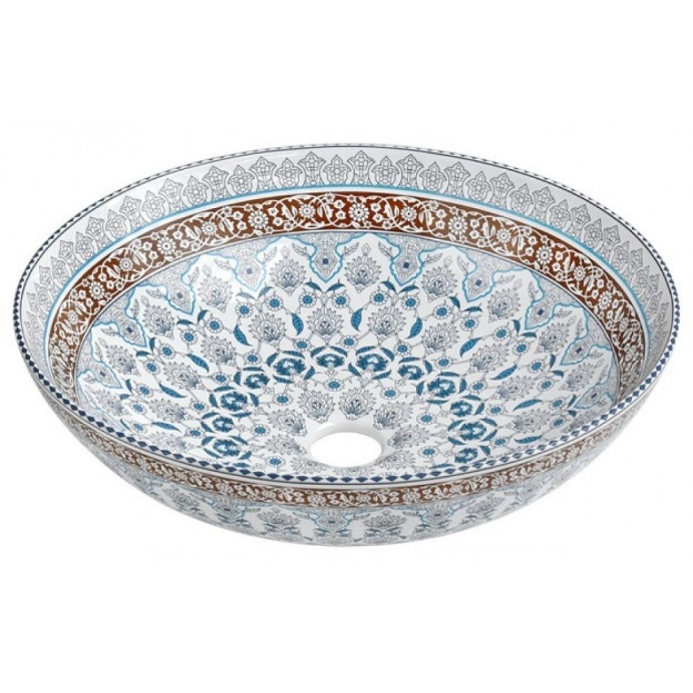 Chậu lavabo đặt bàn Kanly sứ hoa văn SU715