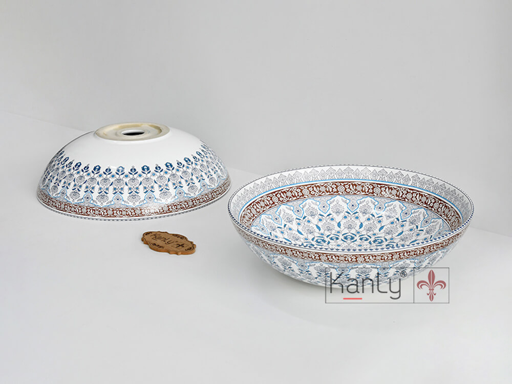 Chậu lavabo đặt bàn Kanly sứ hoa văn SU715