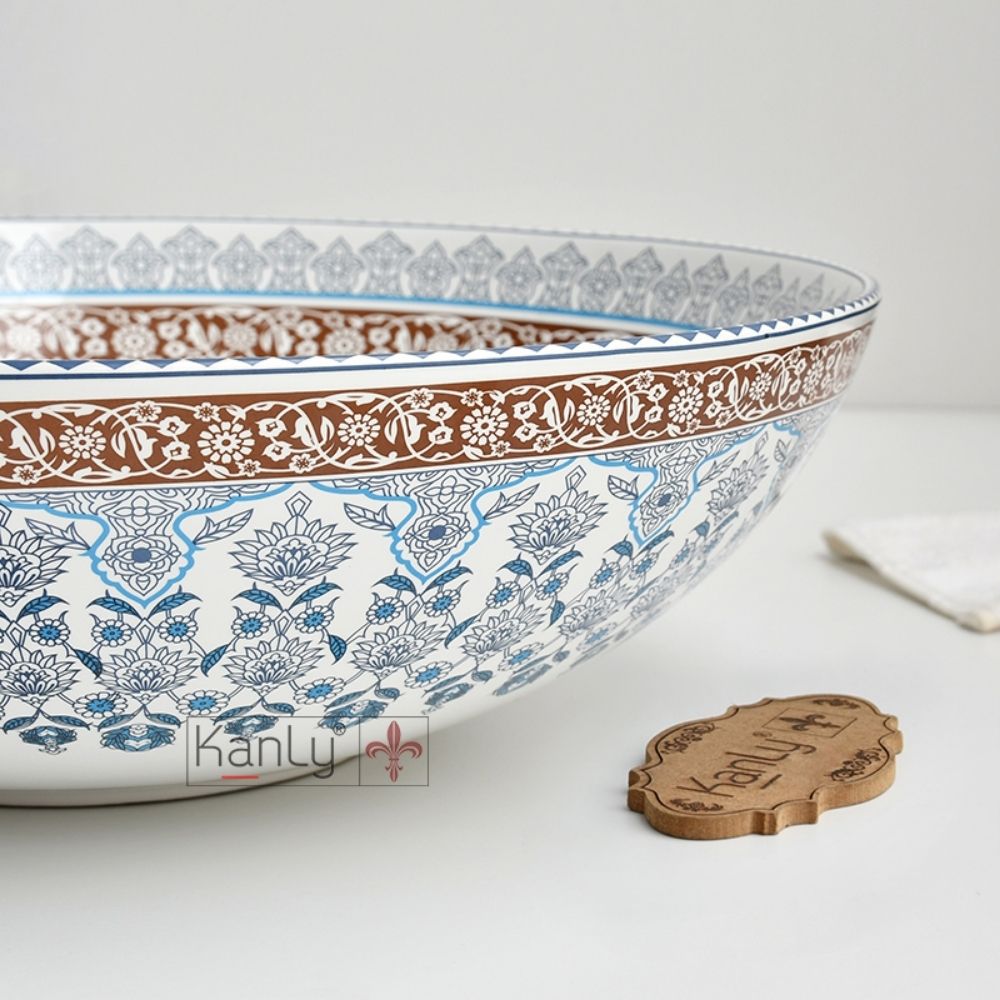 Chậu lavabo đặt bàn Kanly sứ hoa văn SU715