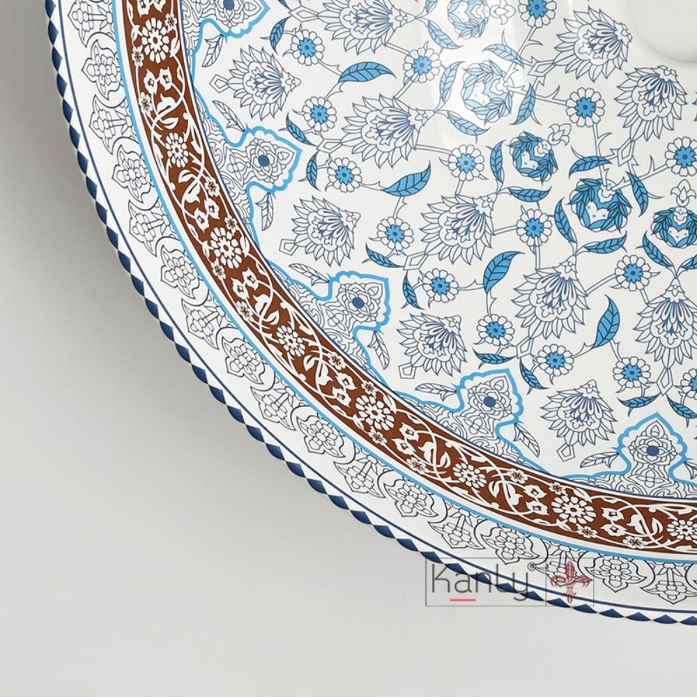 Chậu lavabo đặt bàn Kanly sứ hoa văn SU715