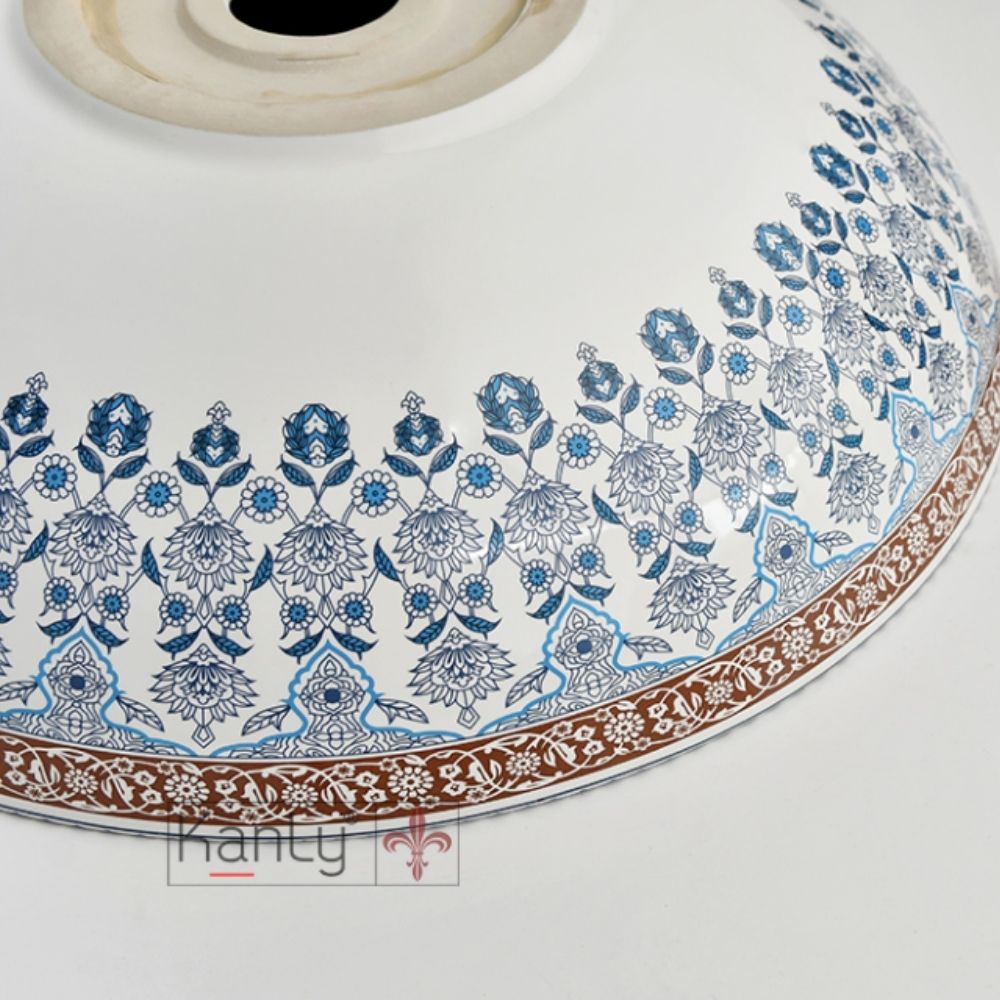 Chậu lavabo đặt bàn Kanly sứ hoa văn SU715