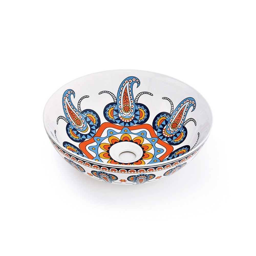 Chậu lavabo đặt bàn Kanly sứ hoa văn SU716