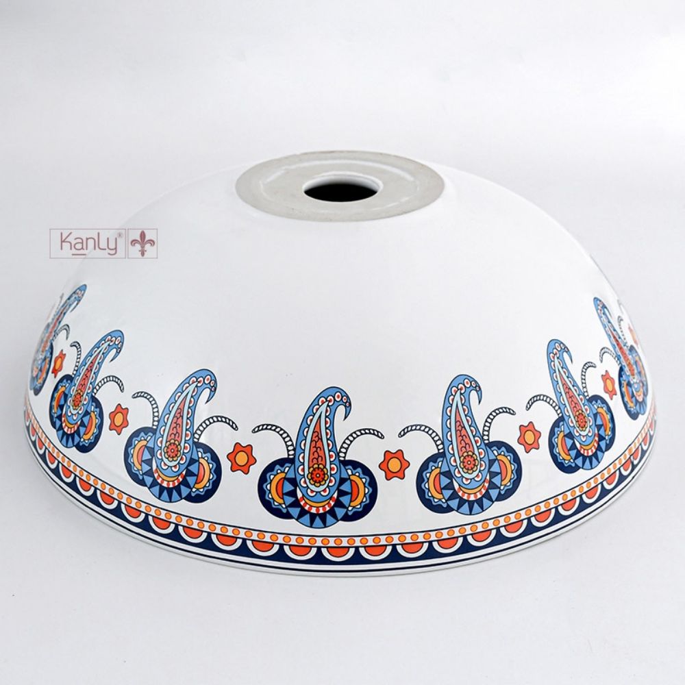 Chậu lavabo đặt bàn Kanly sứ hoa văn SU716