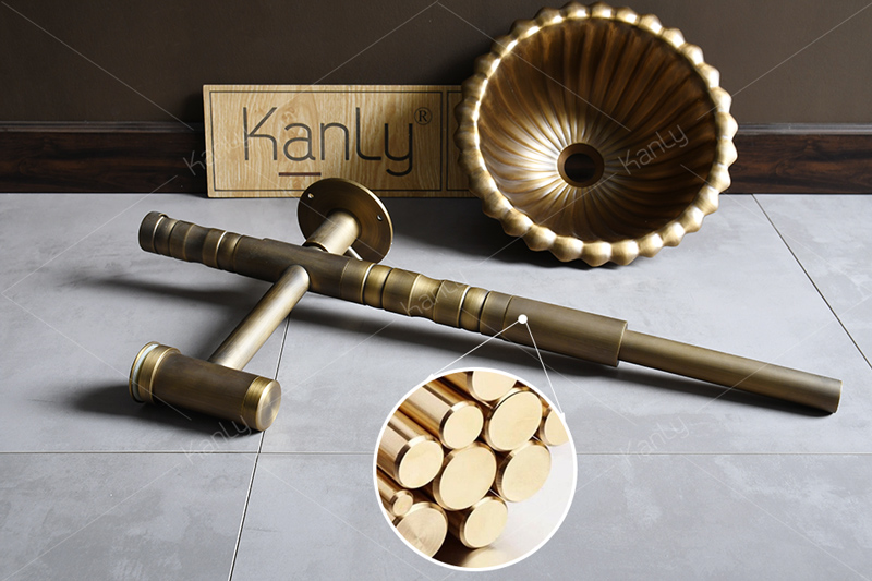 Bộ chậu lavabo Kanly treo tường bằng đồng GCL09B
