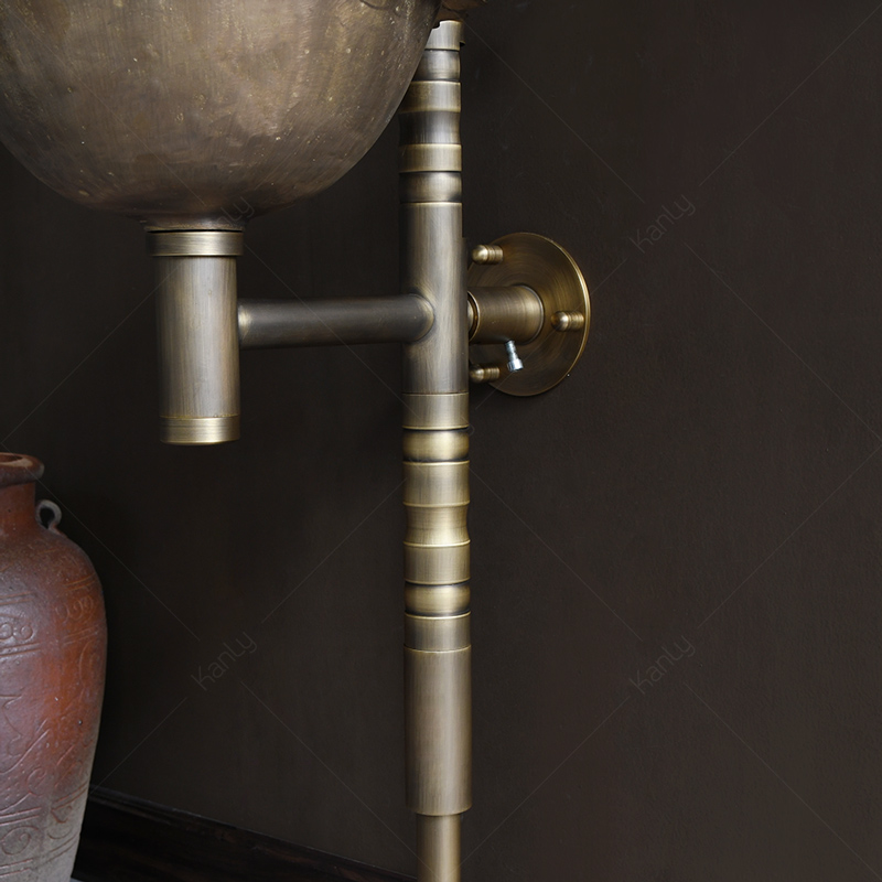 Bộ chậu lavabo Kanly treo tường bằng đồng GCL09B