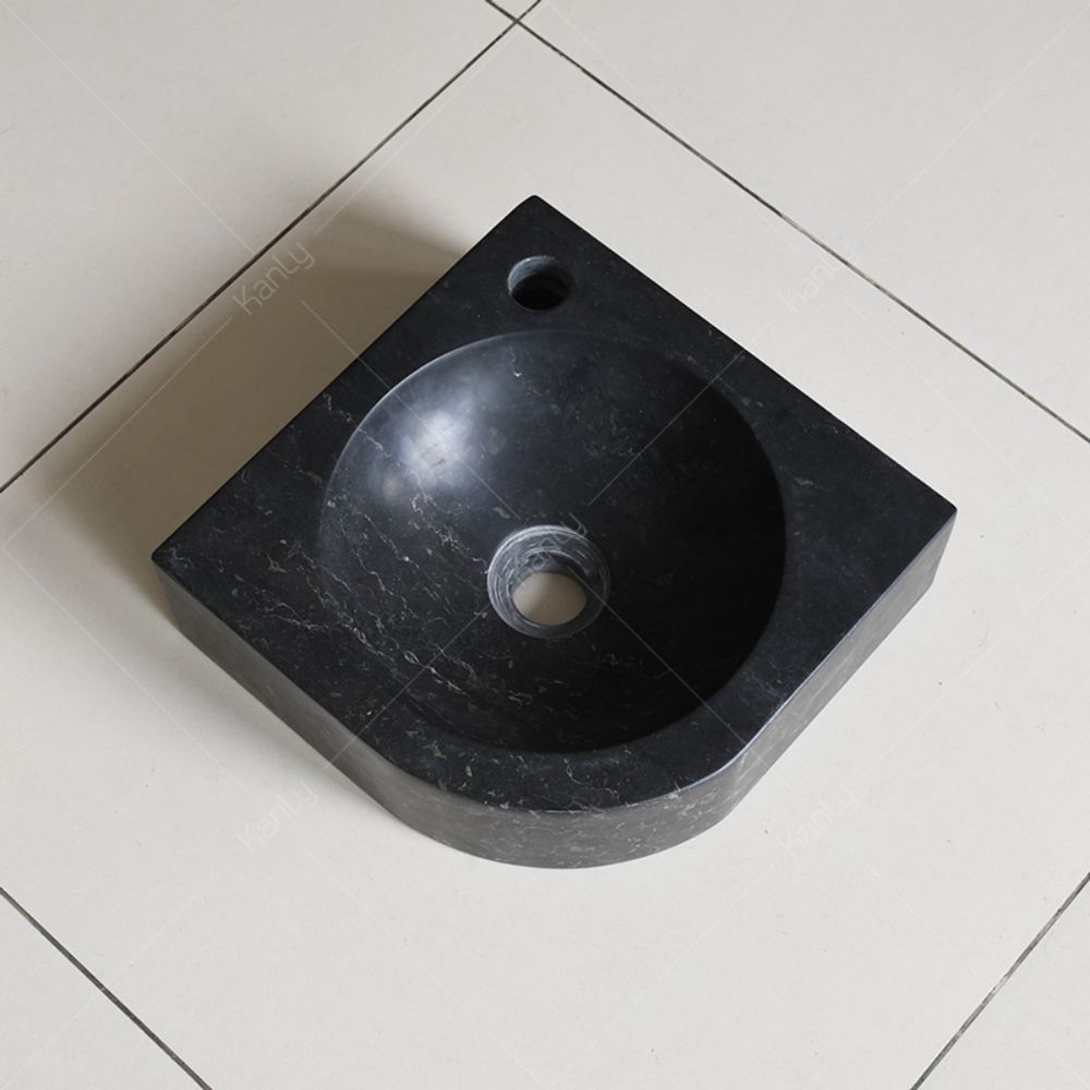 Chậu lavabo góc treo tường Kanly đá tự nhiên LAVABOGOC-MARBLEDEN