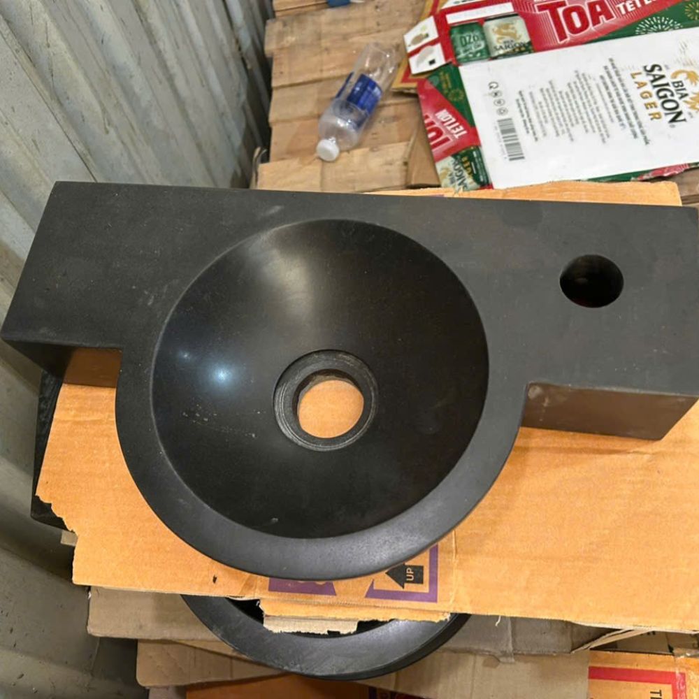 Chậu lavabo treo tường Kanly đá basalt MAR6M012