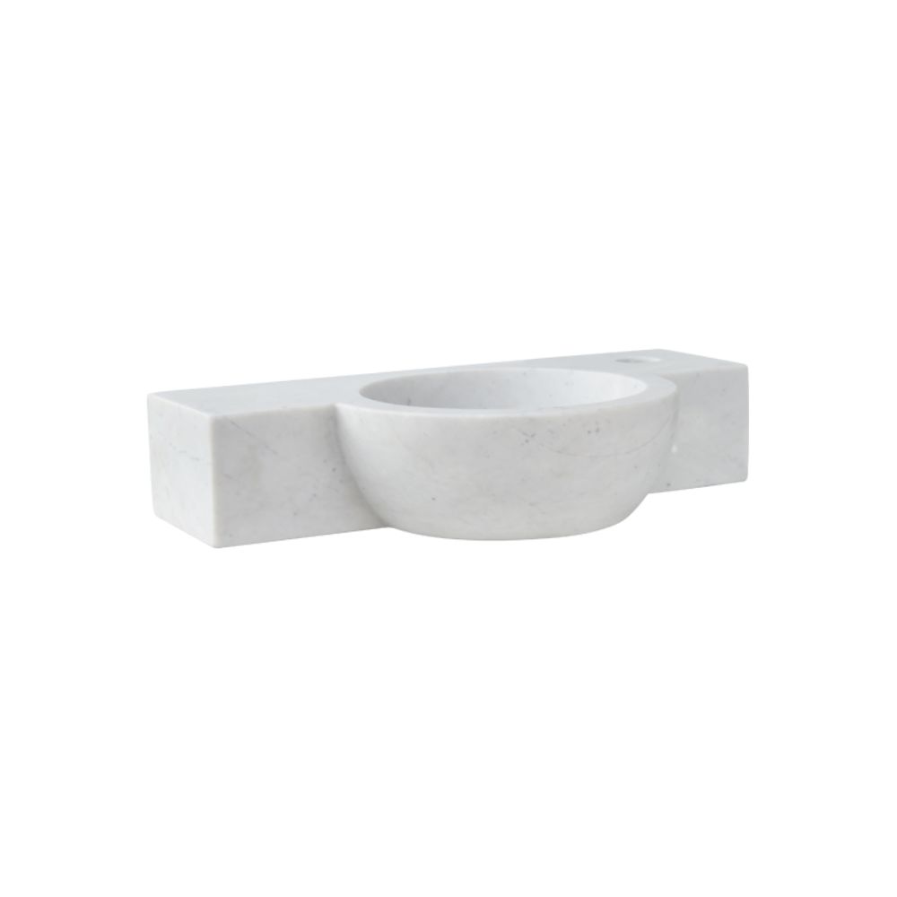 Chậu lavabo treo tường Kanly đá trắng sữa MAR6M013