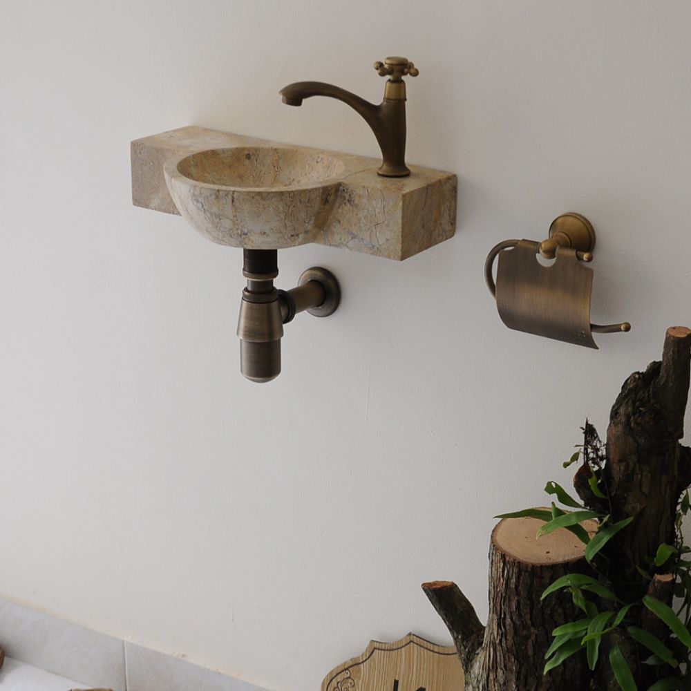 Chậu lavabo treo tường Kanly đá socola MAR6M014