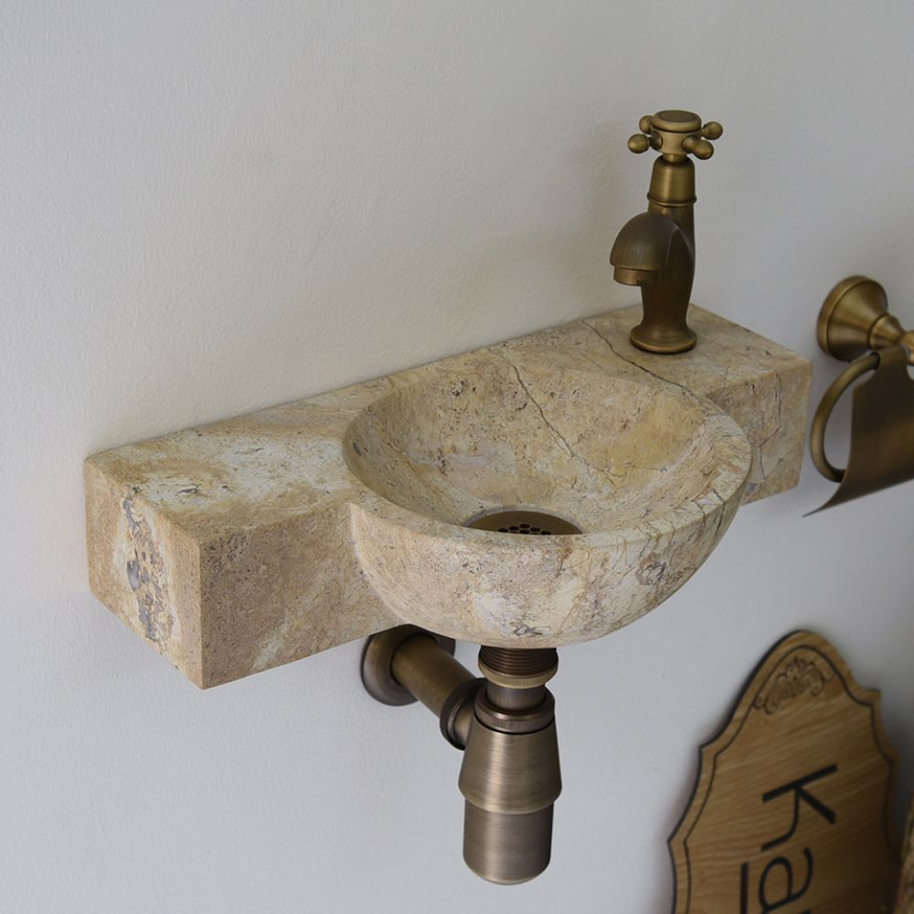 Chậu lavabo treo tường Kanly đá socola MAR6M014