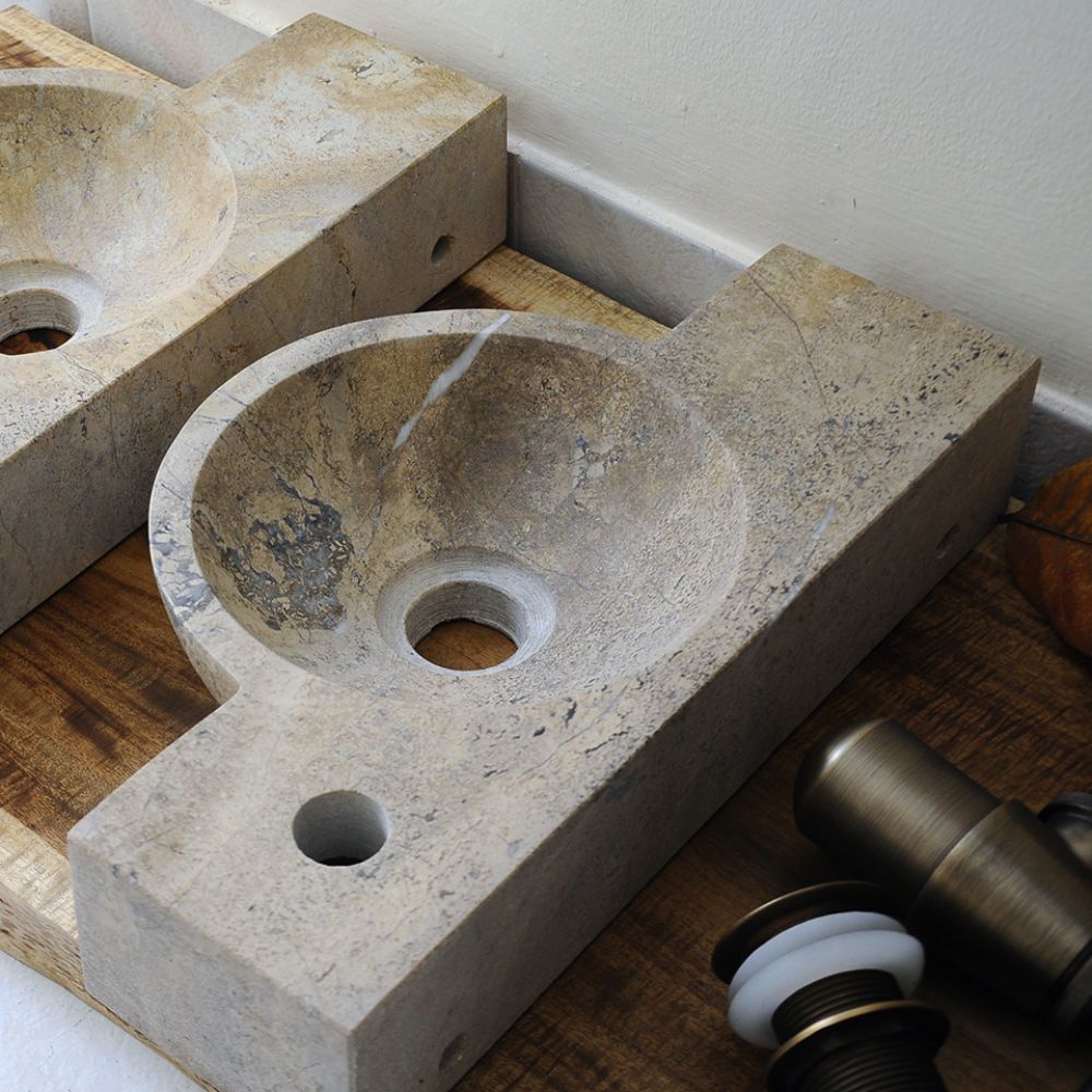 Chậu lavabo treo tường Kanly đá socola MAR6M014