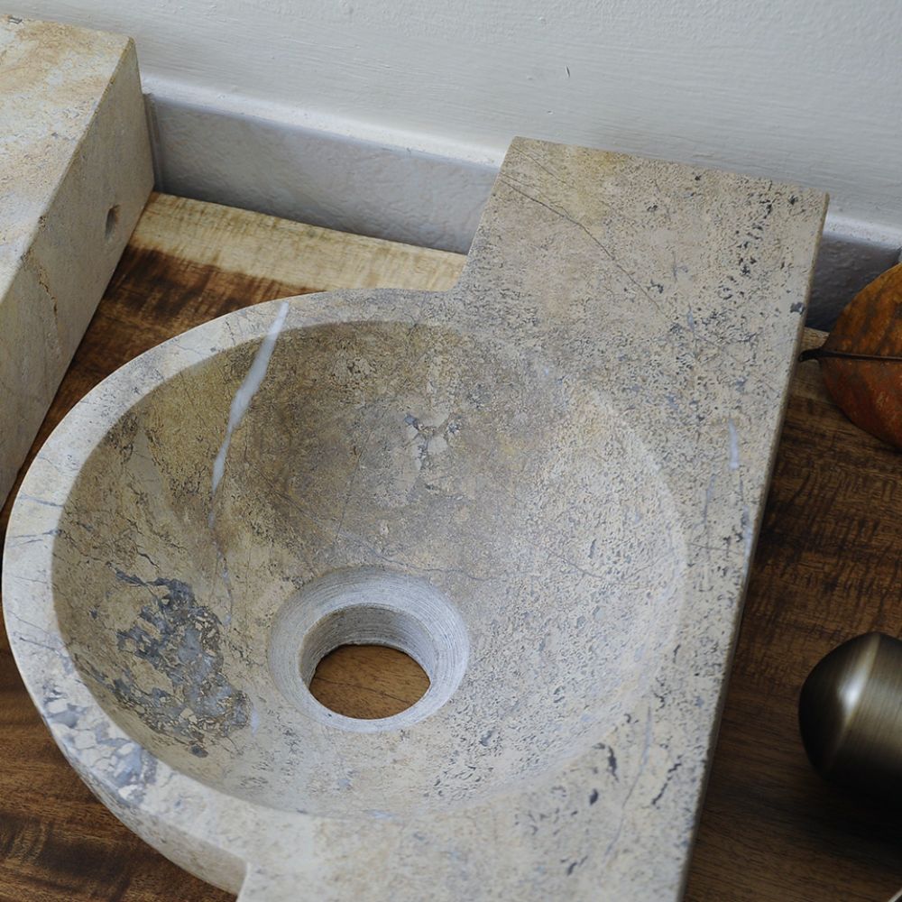 Chậu lavabo treo tường Kanly đá socola MAR6M014