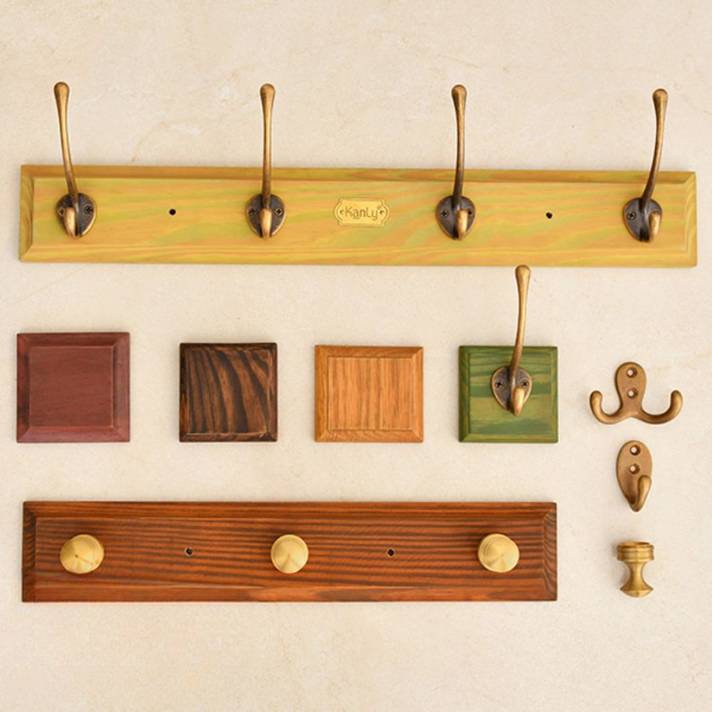 Móc treo áo gỗ và đồng thau Kanly GCG20E-GOTC