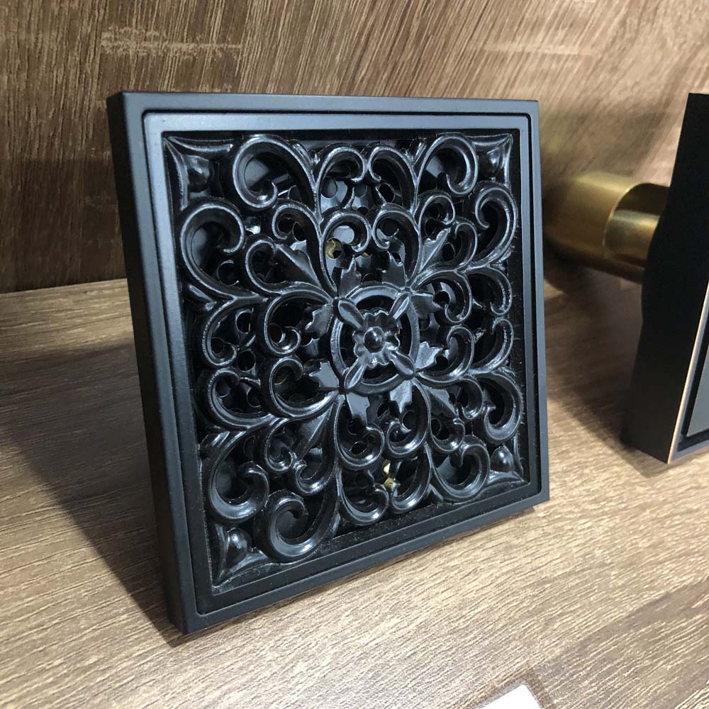 Phễu thoát sàn bằng đồng 10x10cm Kanly GCP01B