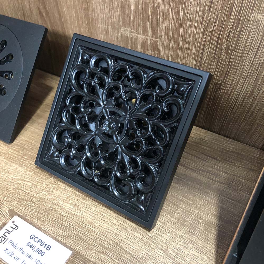 Phễu thoát sàn bằng đồng 10x10cm Kanly GCP01B