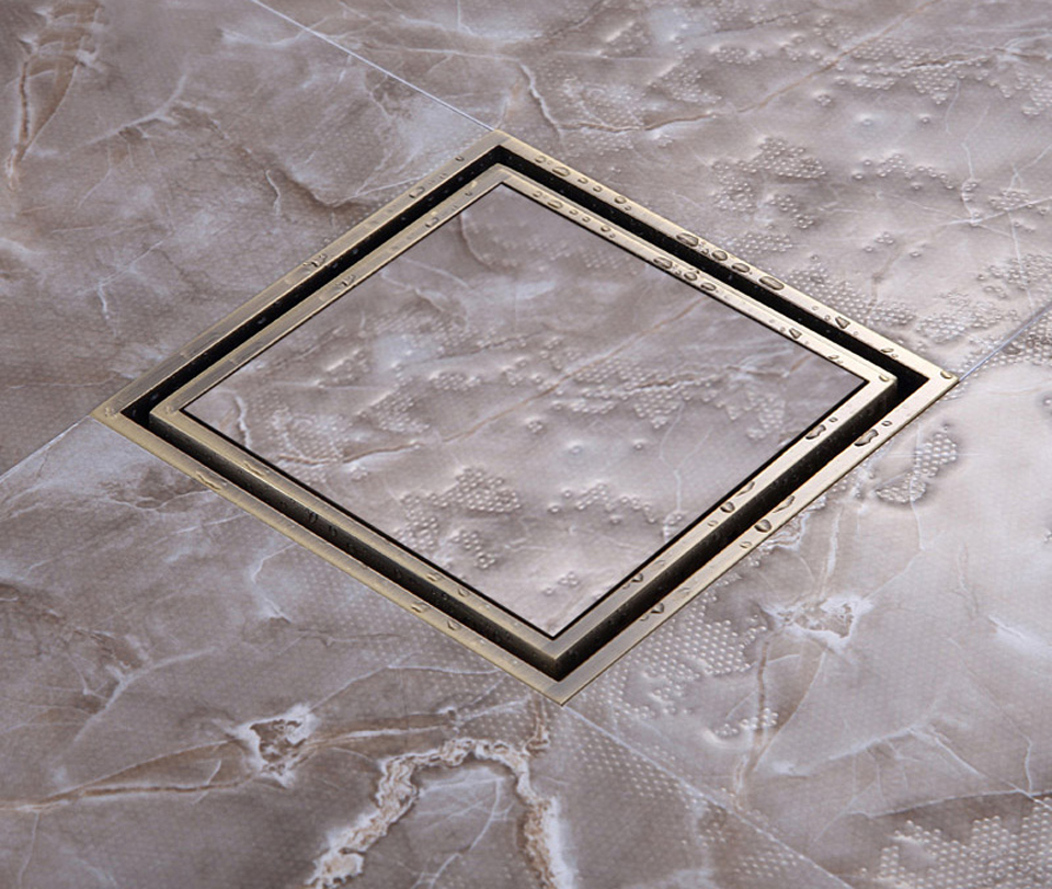 Phễu thu sàn bằng đồng Kanly GCP09