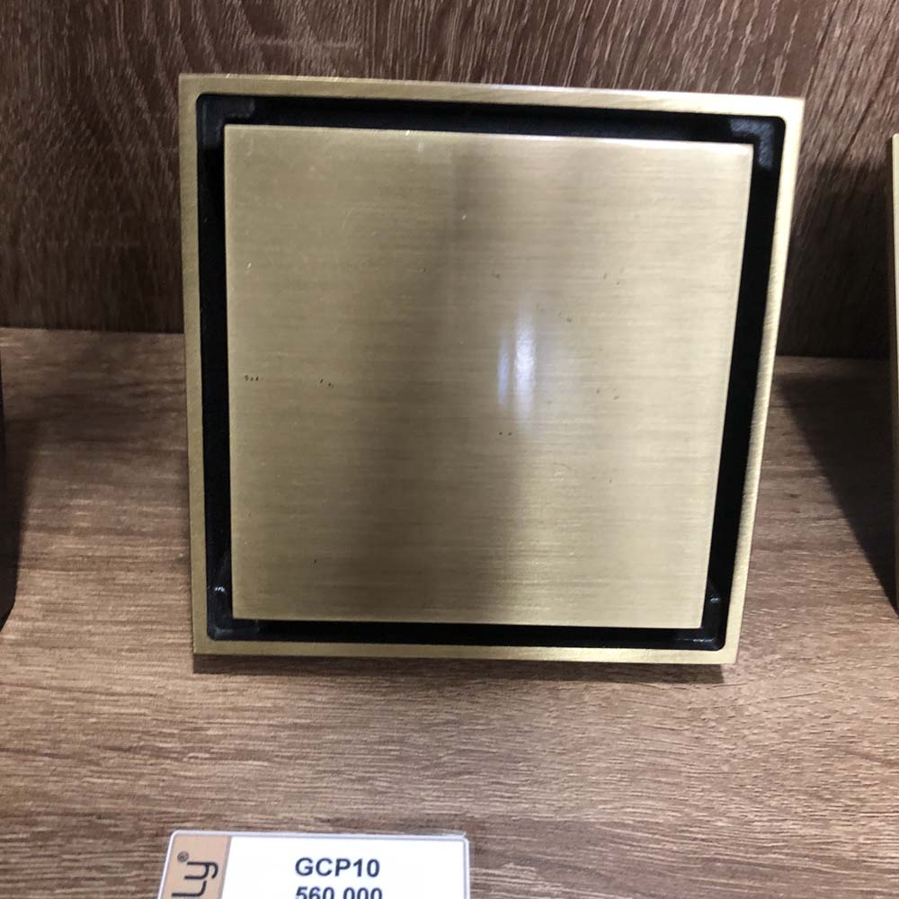 Phễu thoát sàn bằng đồng 10x10cm Kanly GCP10